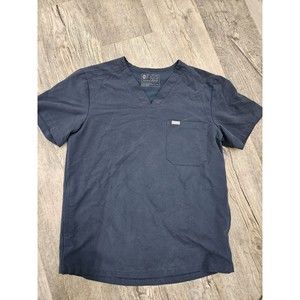 Figs Scrub Top Technical Collection Style # TM3000 3 Pockets Blue Green Medium M
